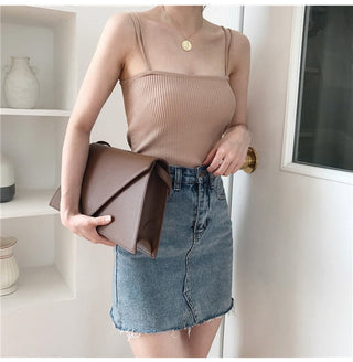 Sexy Tank Top Spaghetti Strap Tanks Top Fashion Womens Clothing Summer Knitting Croptops Slim Sexy Tube Tops Slim alodia store