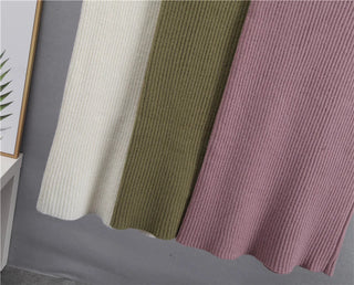 New Casual Two Pieces Turtle Neck Sweater and Midi Skirt Female Warm Suits with Skirt Alodia Store
