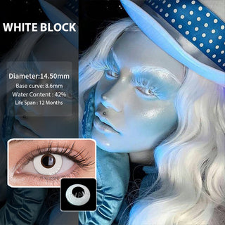 UYAAI 2pcs Halloween Colorful Contact Lenses Anime Cosplay Eye Lenses multicolored lenses Lenses White Black Red Lenses Alodia Store