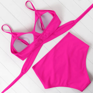 High Waist  Sexy Bikini Set Swimsuit Floral Beachwear V-Neck Bathing Suits Female ALODIA STORE