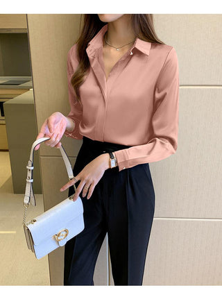 Satin Silk Women's Shirt Long Sleeve Fashion Woman Blouses 2023 alodia store
