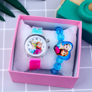 Fashion Cartoon Flash Light Girls Watches Kids with Bracelet Silicone Strap Princess Elsa Children Watches Clock reloj infantil Alodia Store