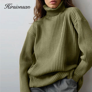 New Casual Two Pieces Turtle Neck Sweater and Midi Skirt Female Warm Suits with Skirt Alodia Store