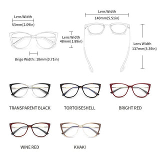 GCV Women Blue Light Blocking Glasses Sexy Fashion Cat Eye Eyeglasses Hinges Anti Blue Ray Computer Game Glasse Ultralight Frame Alodia Store