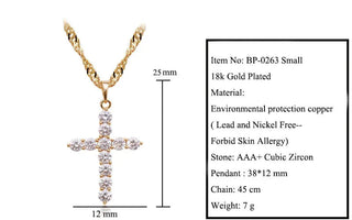 MxGxFam Full Zircon Cross Pendant Jewelry Alodia Store