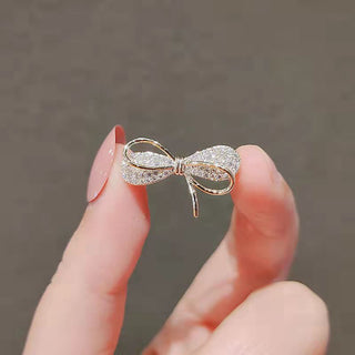 Fashion Brooch Set Flower Bow Brooches for Women Metal Anti-glare Lapel Pin Fixed Clothes Pins Sweater Coat Clothing Accessories alodia store