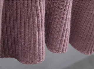 New Casual Two Pieces Turtle Neck Sweater and Midi Skirt Female Warm Suits with Skirt Alodia Store