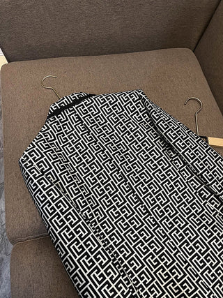 hite Geometric Pattern Jacquard Double-breasted Women Blazer Alodia Store