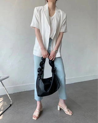Cotton Linen Short-sleeved Coat Loose Alodia Store