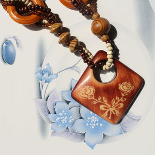 Boho Jewelry Ethnic Style Long Hand Made Bead Wood Elephant Pendant Necklace Sweater Chain For Women Fashion Neck Jewelry Gift Alodia Store