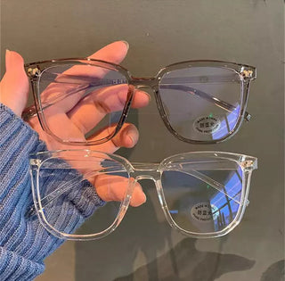 Large Square Frame Anti-Blue Light Glasses Fashion Retro Men Women Computer Gaming Eye Protection Classic Plain Glass Spectacles Alodia Store