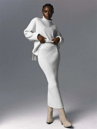 TARUXY Ribbed Knit 2 Piece Dress Set Outfits Ladies Alodia Store