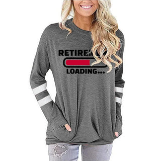 Summer T-Shirts Retirement Loading Women Streetwear Fashion Cartoon Loading Tops Harajuku Retirement Women's LongSleeve Clothing Alodia Store