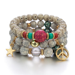 Mexico Bohemian Style Women Accessories Multi-Layer Wooden Beaded Bracelet Tree of Life Tassel Pendant Elastic Bracelet Jewelry Alodia Store