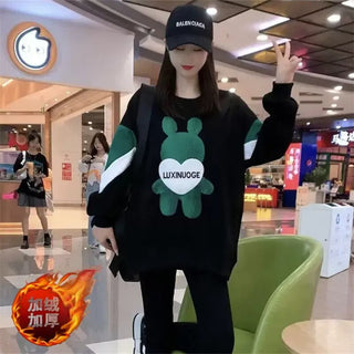 New in Sweatshirts Women Spring Autumn Loose Pullovers Bears Y2k Longsleeve Women's Sweater Japanese Fashion Korean Streetwear Alodia Store