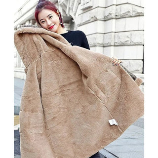 Thick Keep Warm Jacket Medium Long Hooded Wooden Coat Alodia Store