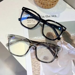 Large Square Frame Anti-Blue Light Glasses Fashion Retro Men Women Computer Gaming Eye Protection Classic Plain Glass Spectacles Alodia Store