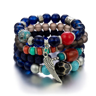 Mexico Bohemian Style Women Accessories Multi-Layer Wooden Beaded Bracelet Tree of Life Tassel Pendant Elastic Bracelet Jewelry Alodia Store