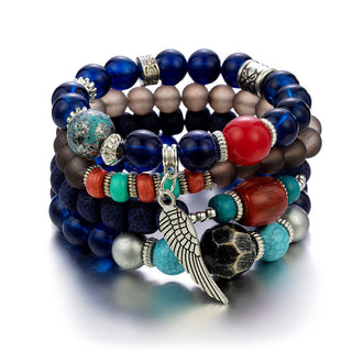 Mexico Bohemian Style Women Accessories Multi-Layer Wooden Beaded Bracelet Tree of Life Tassel Pendant Elastic Bracelet Jewelry Alodia Store