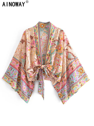 Vintage Peacock Floral Print Alodia Store