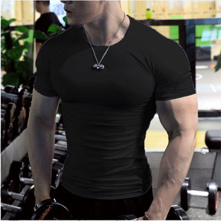 Men's Summer Short Sleeve Fitness T Shirt Running Sport Gym Muscle T-shirts Oversized Workout Casual High Quality Tops Clothing alodia store