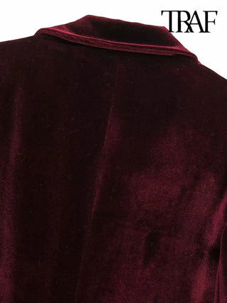 Velvet Blazer Coat Vintage Alodia Store