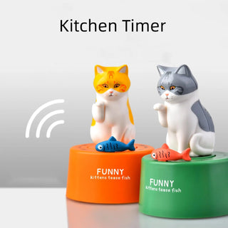 Mini Mechanical Cat Timer Cute Kitchen Accessories Students Homework Timer Kitchen Reminder for School Office Home Desktop Decor Alodia Store