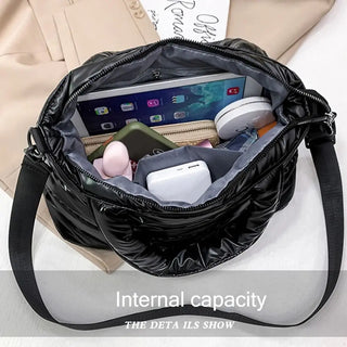 Lightweight Down Cotton Padded Shoulder Bag Alodia Store