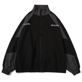 Hip Hop Varsity Jacket Men High Street Patchwork Color Block Alodia Store