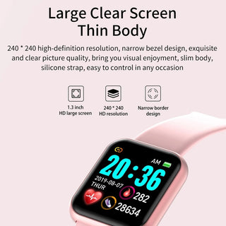 Smart Watch Kids Bluetooth Fitness Tracker Macaron Smartwatch for Men Women Blood Pressure Smart Bracelet for Android IOS Alodia Store