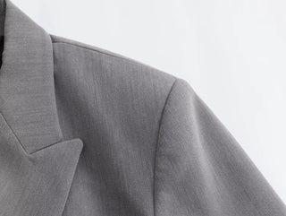 TRAF Grey Oversize Long Blazer Women Alodia Store