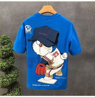 Summer Men's Cotton T-shirt Japan Men's Cool cartoon Short Sleeve Tops High Quality White T Shirt O-neck Tee Shirt Men Clothing alodia store