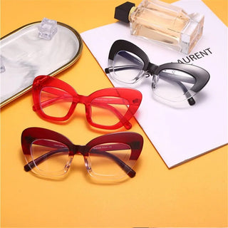 2022 New Fashion Vintage Anti Blue Light Cat Eye Women Glasse Retro Designer Eyeglasse Frame Ladies Ins Trending Clear Computer Alodia Store