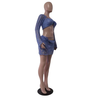 Elegant Knit Sequin Dress 2 Piece Set Outfit Alodia Store