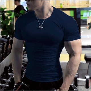 Men's Summer Short Sleeve Fitness T Shirt Running Sport Gym Muscle T-shirts Oversized Workout Casual High Quality Tops Clothing alodia store