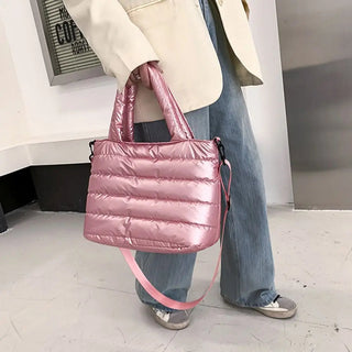 Lightweight Down Cotton Padded Shoulder Bag Alodia Store