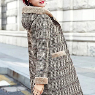 Thick Keep Warm Jacket Medium Long Hooded Wooden Coat Alodia Store
