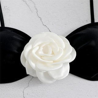 Sexy Flower Bandeau Swimwear Thong Bikini 2024 Women Alodia Store