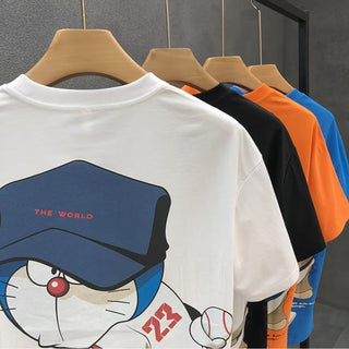 Summer Men's Cotton T-shirt Japan Men's Cool cartoon Short Sleeve Tops High Quality White T Shirt O-neck Tee Shirt Men Clothing alodia store