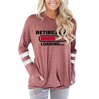 Summer T-Shirts Retirement Loading Women Streetwear Fashion Cartoon Loading Tops Harajuku Retirement Women's LongSleeve Clothing Alodia Store