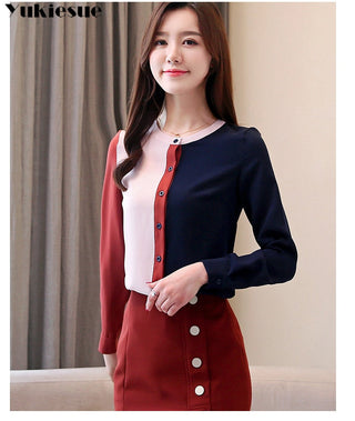 Korean fashion clothing 2023 chiffon blouse ladies tops alodia store