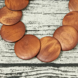 Bohemian Brown Big Woods Pendant Necklace Ethnic Style Long Beads Chain Handmade Jewelry Wooden Collier UKEN Alodia Store