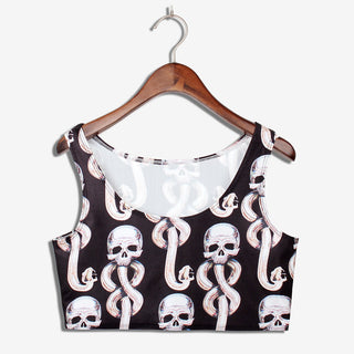 VIP FASHION Summer Sexy 3D Printed Tank Tops Crop Casual Super Short Vest Tops alodia store