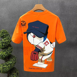 Summer Men's Cotton T-shirt Japan Men's Cool cartoon Short Sleeve Tops High Quality White T Shirt O-neck Tee Shirt Men Clothing alodia store