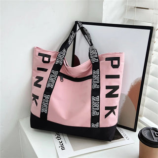 Pink Letter Graphic Tote Handbags Woman - Alodia Store