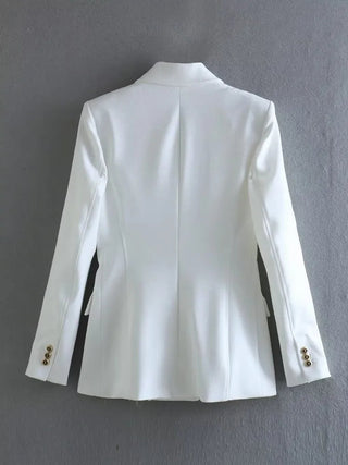 TRAF Green Women's Blazer Tailoring Double Breasted Blazer Alodia Store