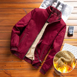 Fleece Thick Warm Windbreaker Jacket Mens ALODIA STORE