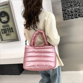 Lightweight Down Cotton Padded Shoulder Bag Alodia Store