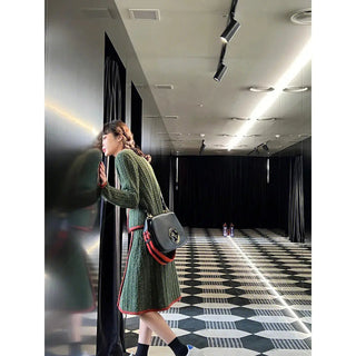 Two Peice Sets Vintage Knitted Cardigan Full  Elastic Waist  Knee-Length Skirt 2 Piece Set Luxury Alodia Store