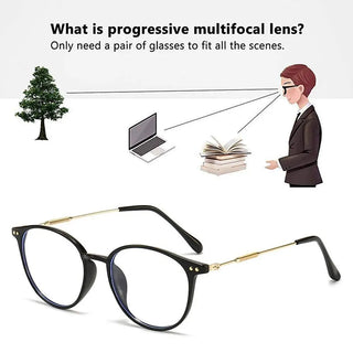 Metal Progressive Multifocal Reading Glasses Anti-Blue Light Computer Glasses Ultra Light Eye Protection Eyewear For Men Women Alodia Store